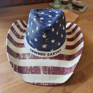 BEYONCE OFFICIAL ACT II COWBOY CARTER TOUR MERCH - AMERICAN FLAG STAR HAT